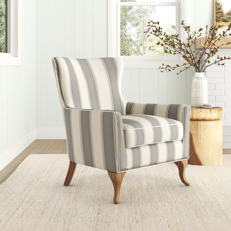 Pinstripe outlet accent chair